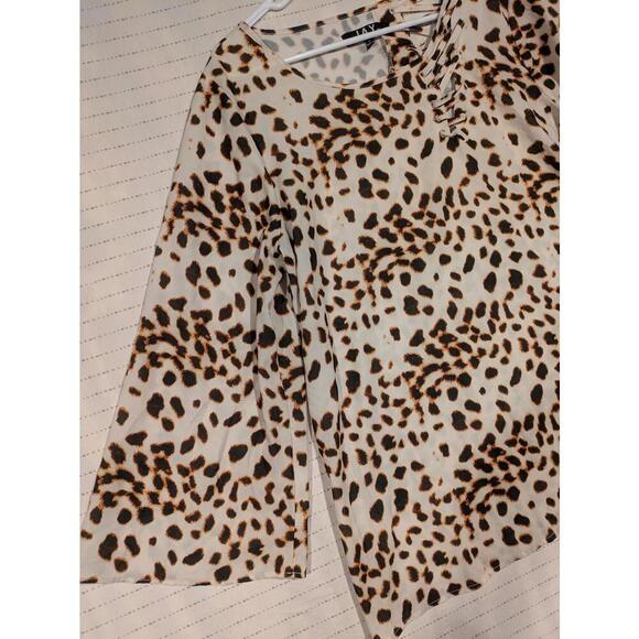 Jay Godfrey Stylish Jay Leopard Print Blouse Bell Sleeves Womens Medium - Picture 3 of 10